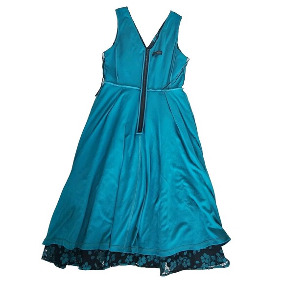 Donna Karan DKNY Floral‎ Lace Fit & Flare Cocktail Dress Black Aqua Green Size 6 - Picture 6 of 11